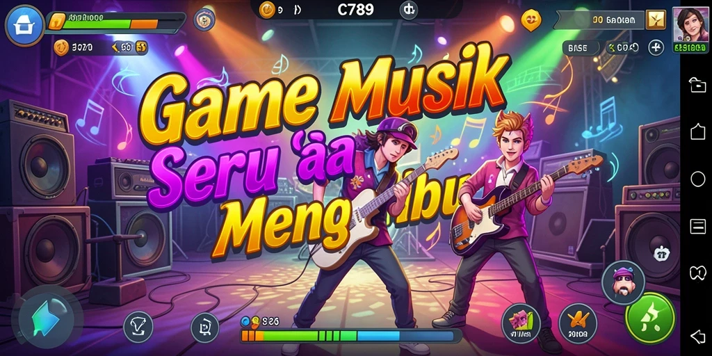 Tampilan gameplay C789 menunjukkan keseruan bermain musik.