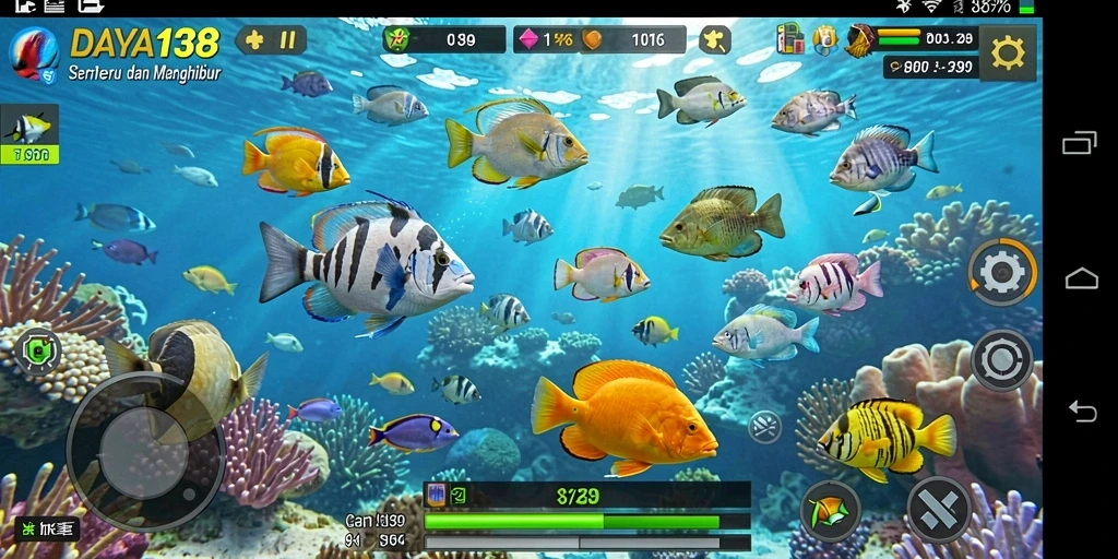 Tampilan grafis menarik dari gameplay Tembak Ikan DAYA138.