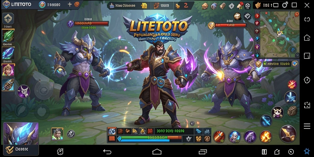 Tangkapan layar LITETOTO menampilkan suasana pertempuran yang mendebarkan dalam dunia MMORPG.
