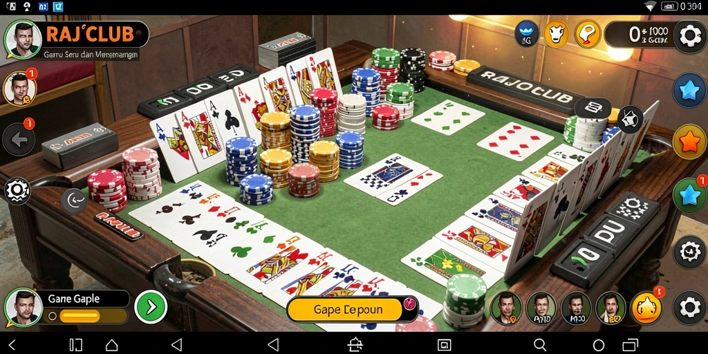 Tampilan gameplay seru dari RAJACLUB dalam permainan Gaple.