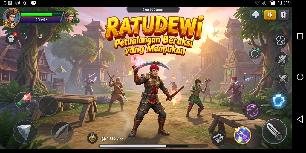 Tampilan gameplay menegangkan di RATUDEWI dengan aksi yang cepat.