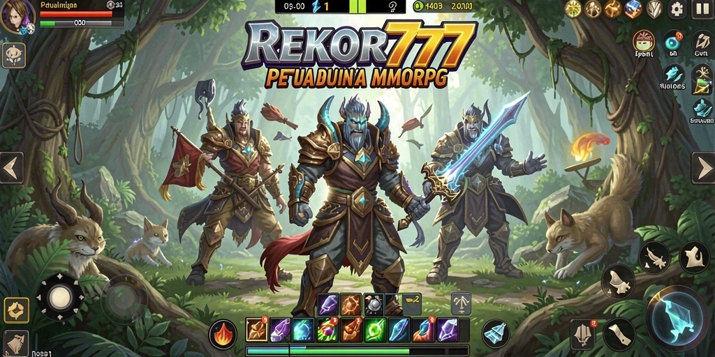 Screenshot gameplay <strong>REKOR777</strong> yang menampilkan aksi pertarungan epik.