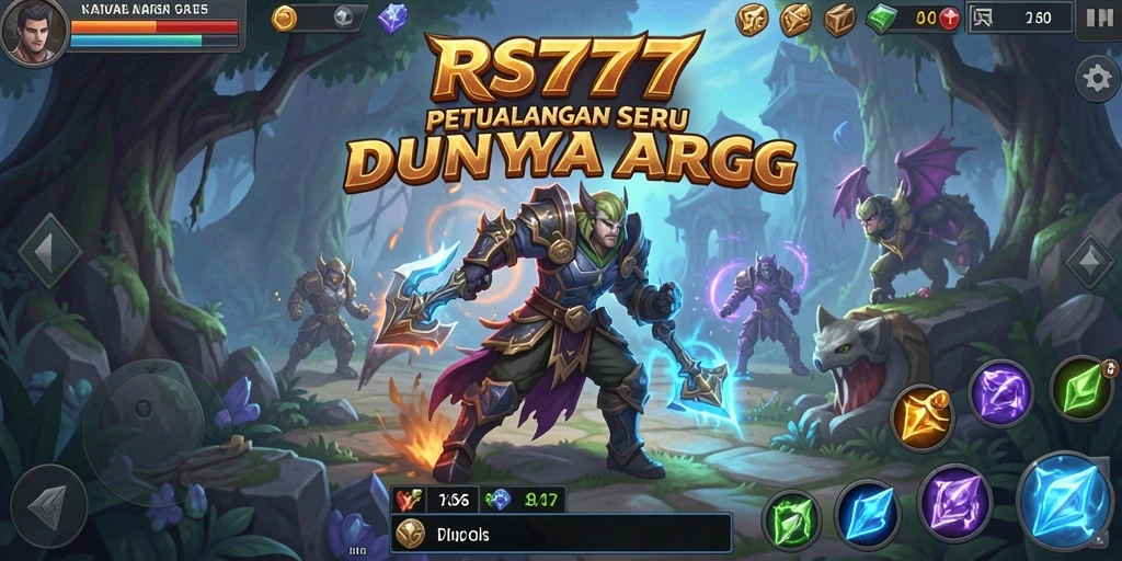 Tangkapan layar RS777 menampilkan aksi seru dalam pertarungan ARPG.